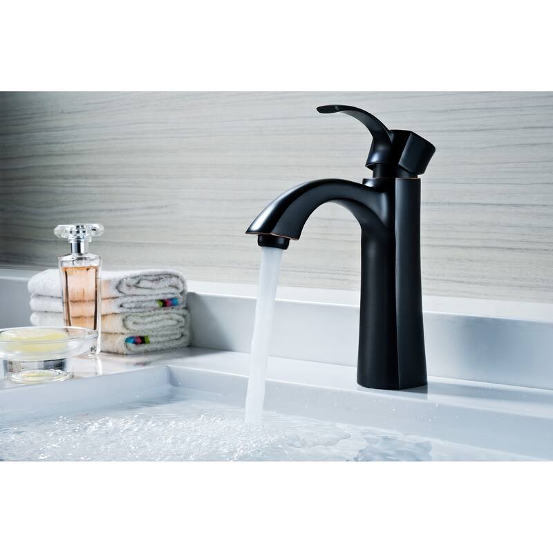 ANZZI Rhythm Single-handle Mid-arc Bathroom Faucet in Oil Rubbed Bronze