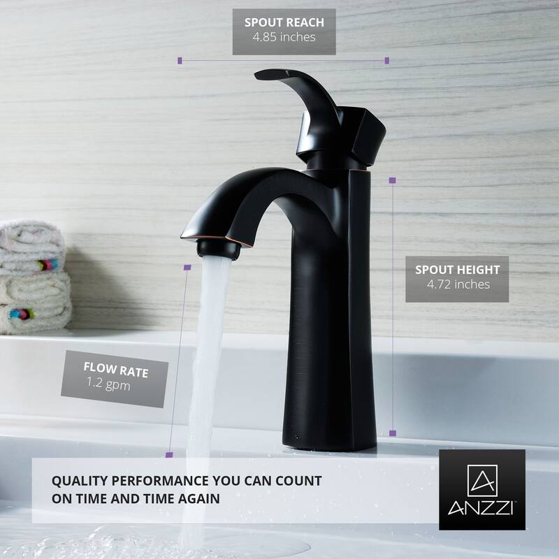 ANZZI Rhythm Single-handle Mid-arc Bathroom Faucet in Oil Rubbed Bronze