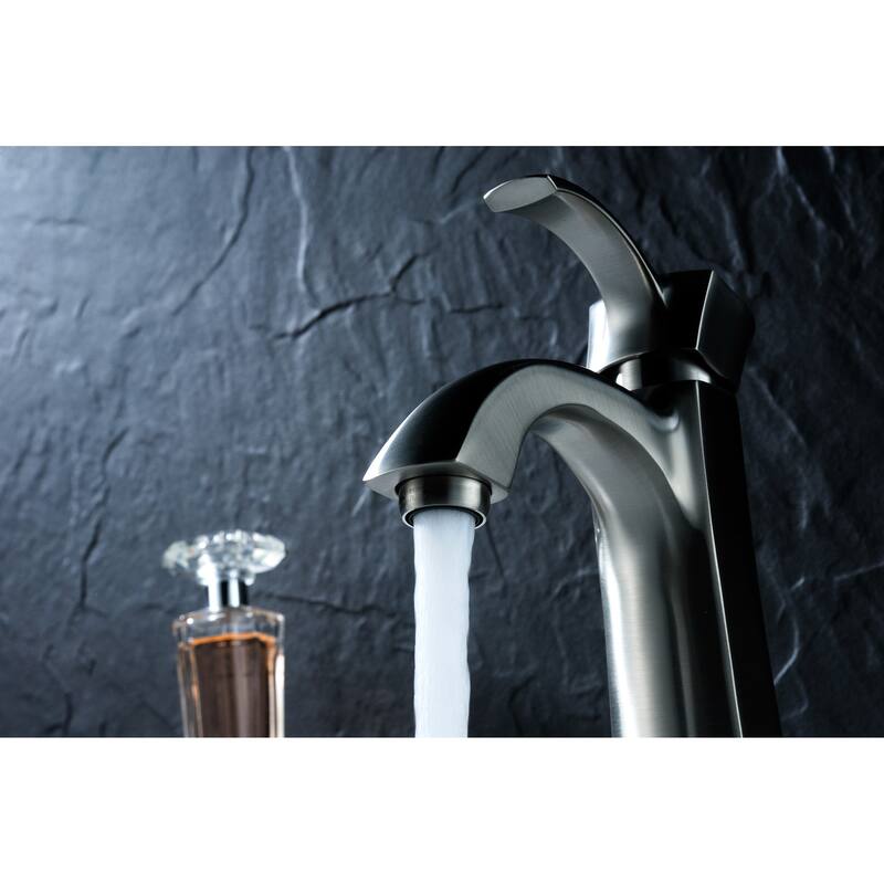 ANZZI Rhythm Single-handle Mid-arc Bathroom Faucet in Brushed Nickel