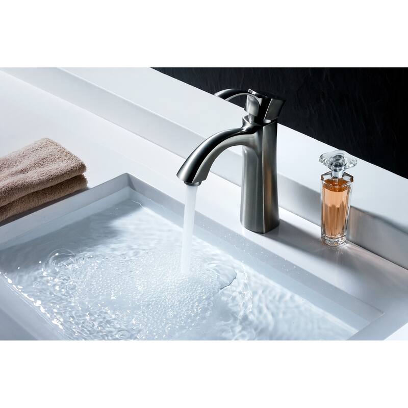 ANZZI Rhythm Single-handle Mid-arc Bathroom Faucet in Brushed Nickel