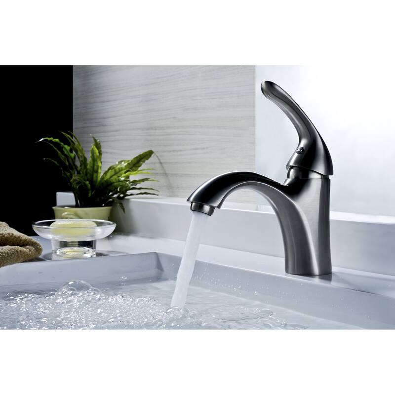 ANZZI Clavier Single Hole Single-handle Mid-arc Bathroom Faucet in Brushed Nickel