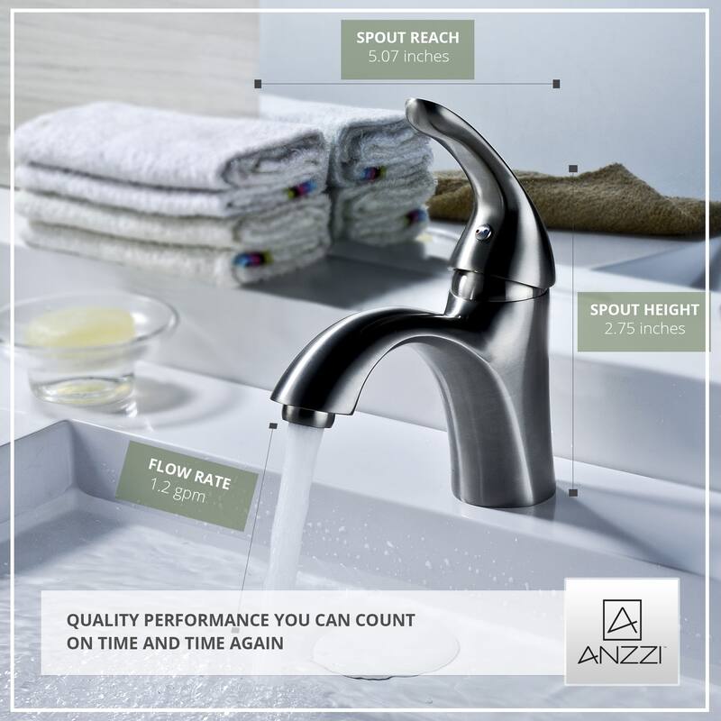 ANZZI Clavier Single Hole Single-handle Mid-arc Bathroom Faucet in Brushed Nickel