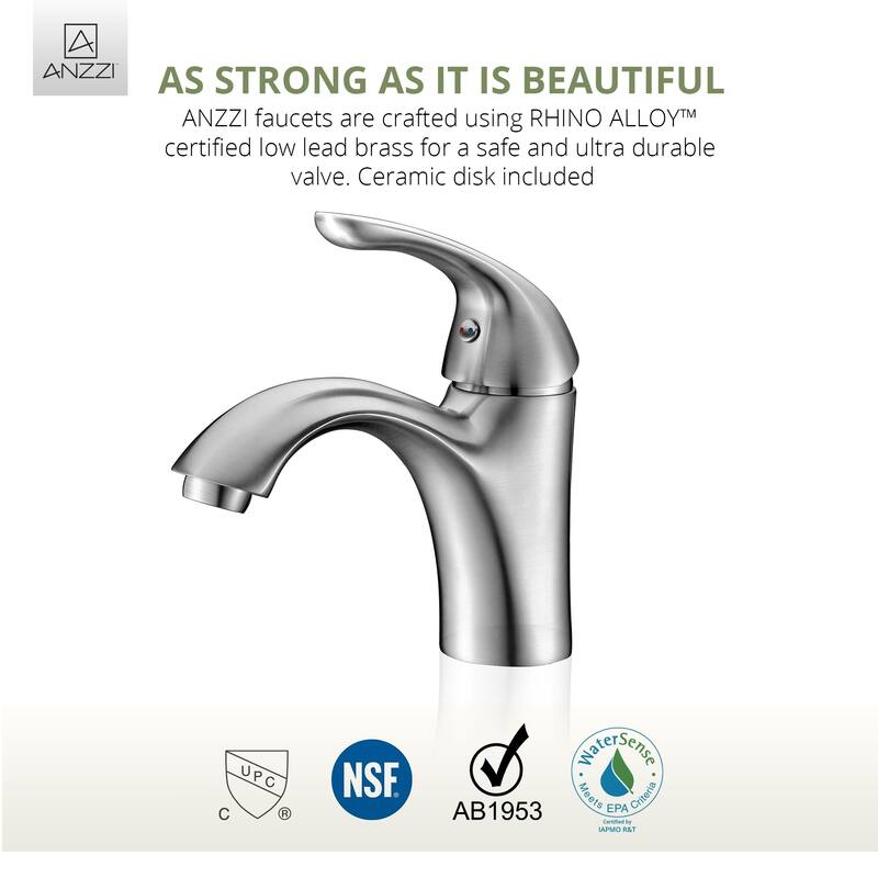 ANZZI Clavier Single Hole Single-handle Mid-arc Bathroom Faucet in Brushed Nickel