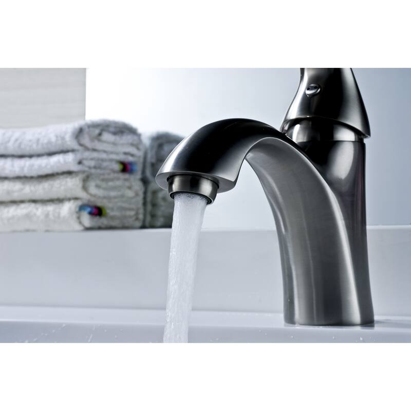 ANZZI Clavier Single Hole Single-handle Mid-arc Bathroom Faucet in Brushed Nickel