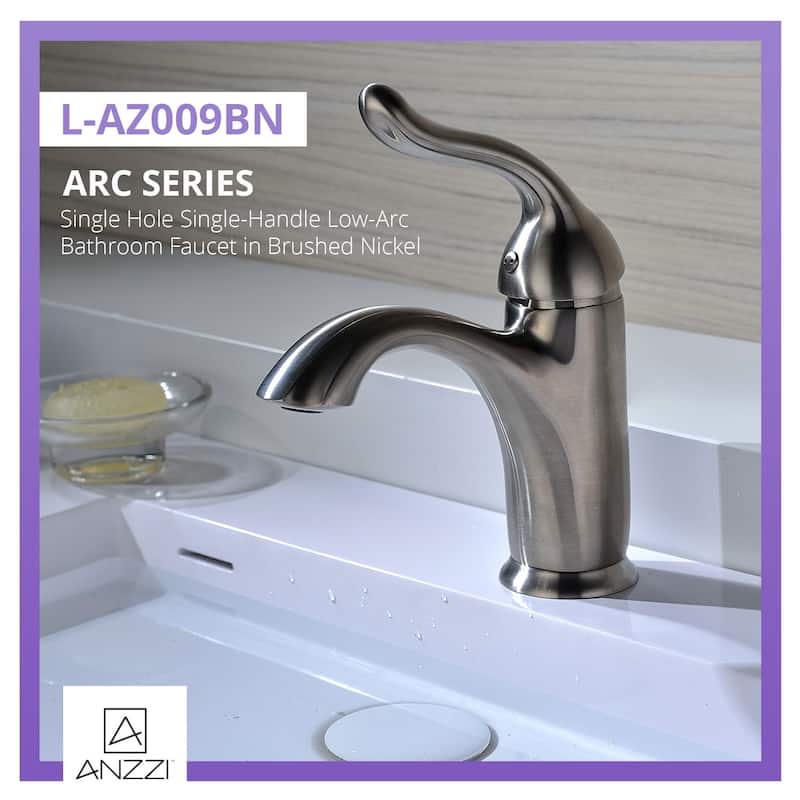 ANZZI Arc Single Hole Single-handle Low-arc Bathroom Faucet in Polished Chrome