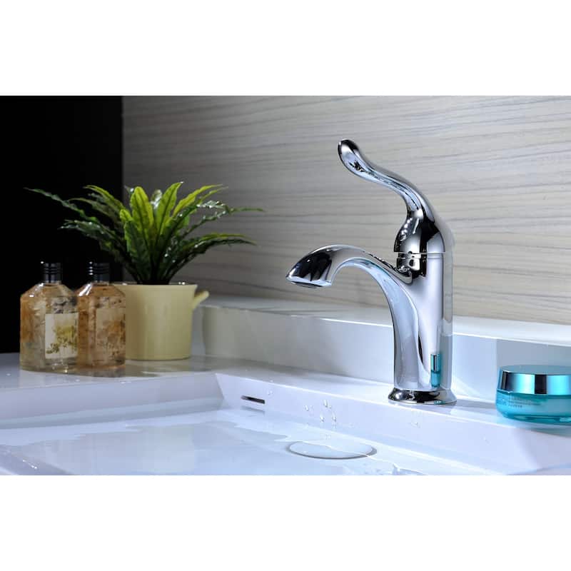 ANZZI Arc Single Hole Single-handle Low-arc Bathroom Faucet in Polished Chrome