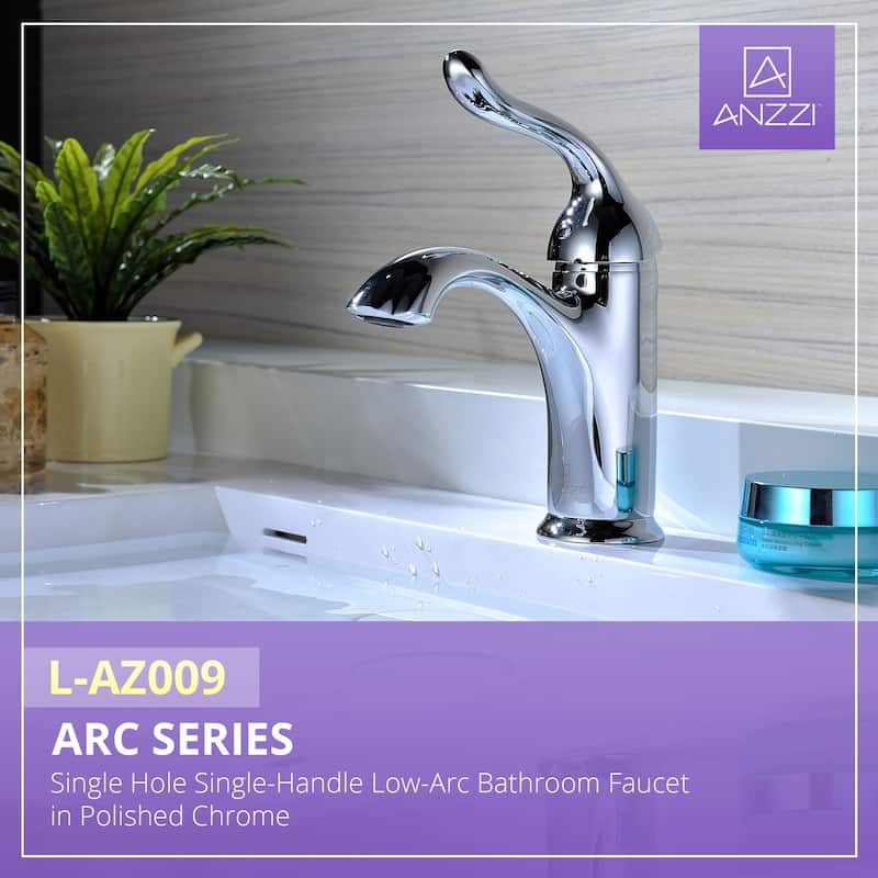ANZZI Arc Single Hole Single-handle Low-arc Bathroom Faucet in Polished Chrome