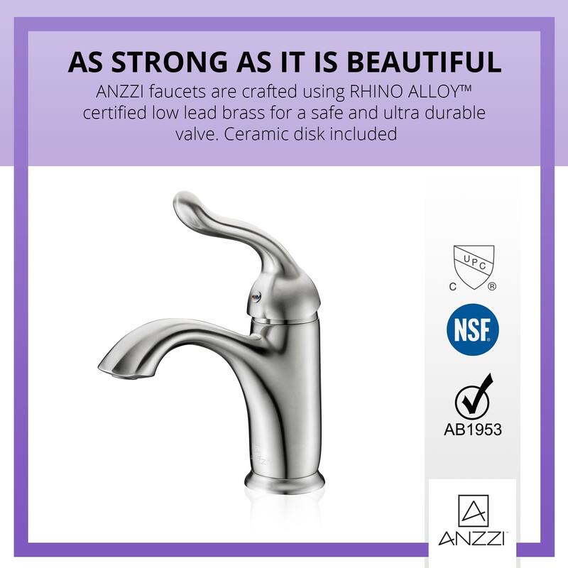 ANZZI Arc Single Hole Single-handle Low-arc Bathroom Faucet in Polished Chrome