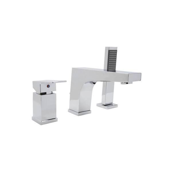 Shop Anzzi Fyne Series Single Handle Deck Mount Roman Tub Faucet
