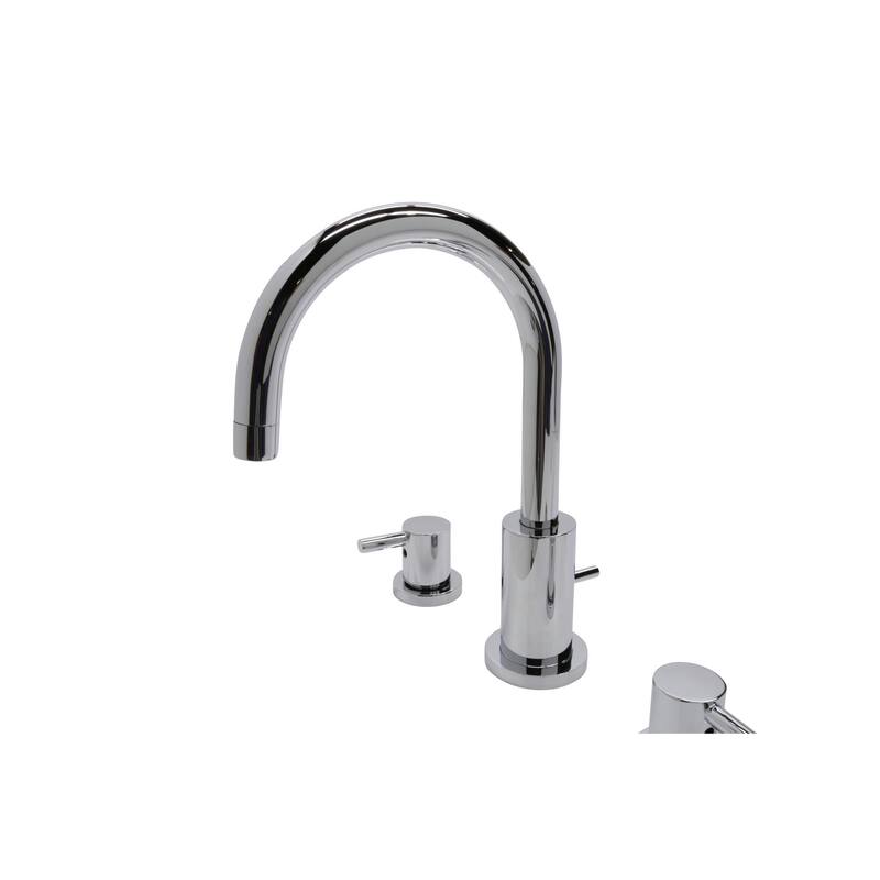 ANZZI Lien Series 2-handle Lever Deck-mount Roman Tub Faucet with Handheld Sprayer in Polished Chrome