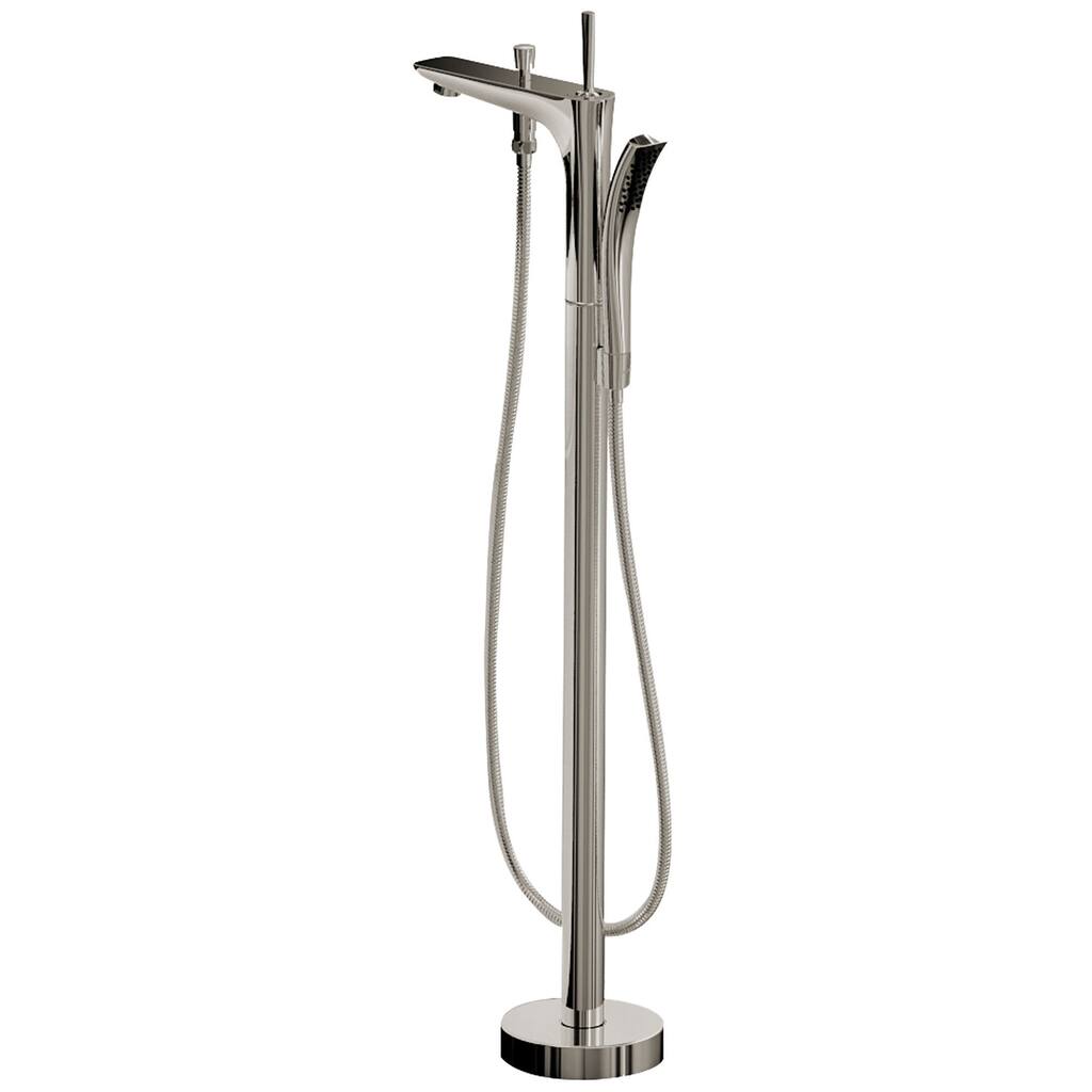 ANZZI Kase Series 1-handle Freestanding Claw Foot Tub Faucet with Hand Shower in Brushed Nickel