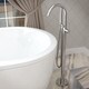 preview thumbnail 6 of 6, Anzzi Cestino 5.5-foot Man-made Stone Classic Soaking Bathtub in Matte White with Kros Faucet in Chrome