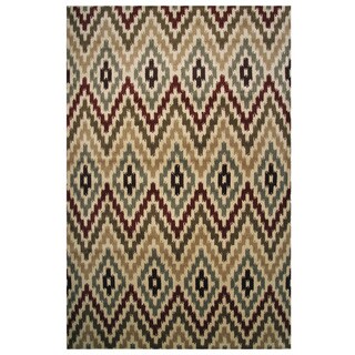 Velvet Collection Cream Tribal Diamond Print Rug, - 5' x 8' - Bed Bath ...
