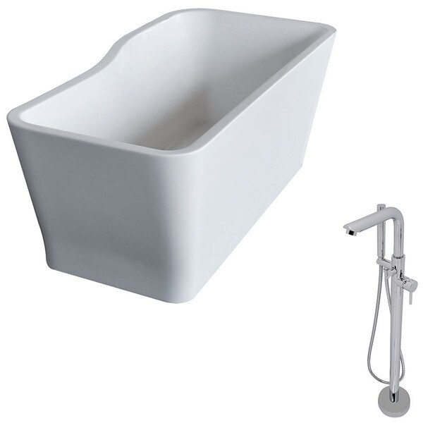 Anzzi Salva 5 7 Ft Acrylic Classic Freestanding Flatbottom Non Anzzi Salva 5 7 Ft Acrylic Classic Freestanding Flatbottom Non Whirlpool Bathtub In White And