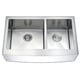 preview thumbnail 5 of 14, ANZZI Elysian 36" Farmhouse Double Bowl Kitchen Sink with Nickel Singer Faucet - Silver