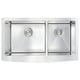 preview thumbnail 3 of 14, ANZZI Elysian 36" Farmhouse Double Bowl Kitchen Sink with Nickel Singer Faucet - Silver