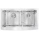 preview thumbnail 4 of 14, ANZZI Elysian 36" Farmhouse Double Bowl Kitchen Sink with Nickel Singer Faucet - Silver