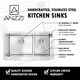 preview thumbnail 12 of 14, ANZZI Elysian 36" Farmhouse Double Bowl Kitchen Sink with Nickel Singer Faucet - Silver