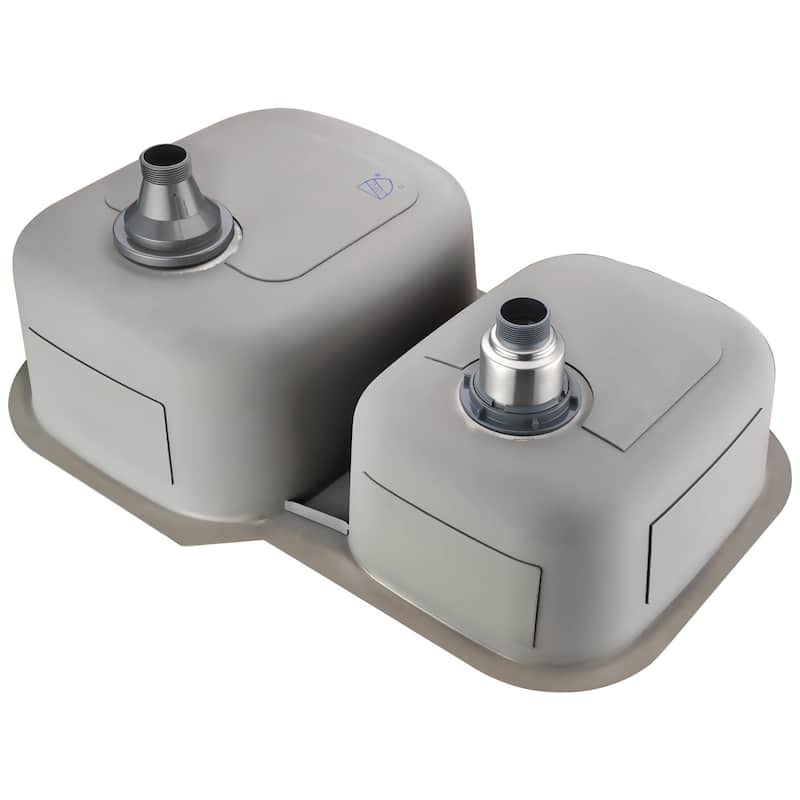 ANZZI Moore Stainless Steel 32-inch Double Bowl Undermount Kitchen Sink with Singer Brushed Nickel Faucet