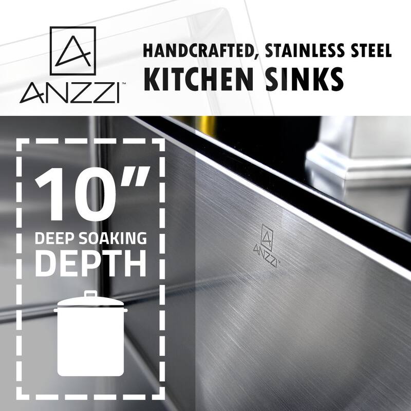 ANZZI Elysian 33" Farmhouse Double Bowl Kitchen Sink with Brushed Nickel Singer Faucet