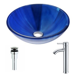 ANZZI Meno Series Blue Deco-Glass Vessel Sink
