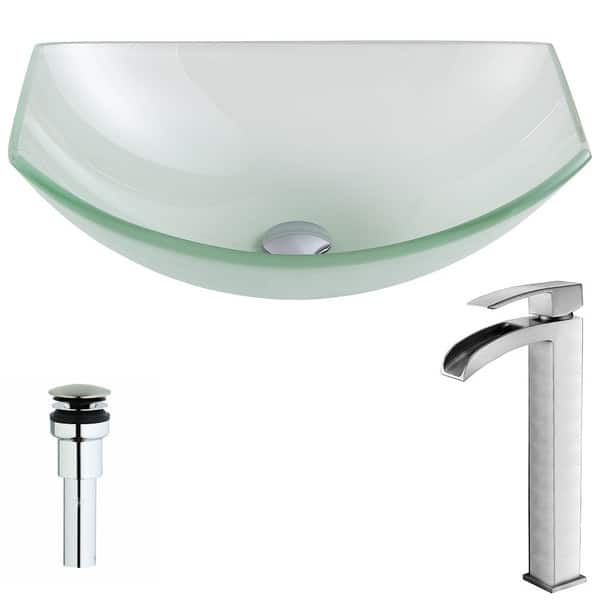 Pendant Series Deco-Glass Vessel Sink in Lustrous Frosted