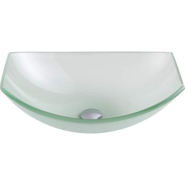 Pendant Series Deco-Glass Vessel Sink in Lustrous Frosted