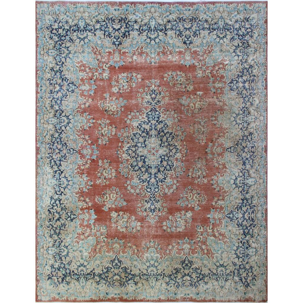 Distressed Ashar Rust/Blue Rug