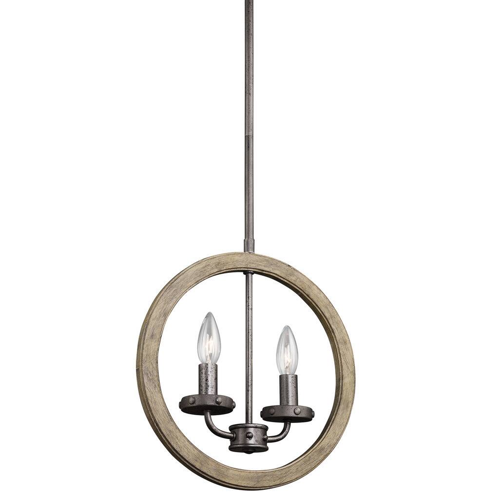 Kichler Lighting Evan Collection 2-light Distressed Antique Gray Mini Pendant/Wall Sconce