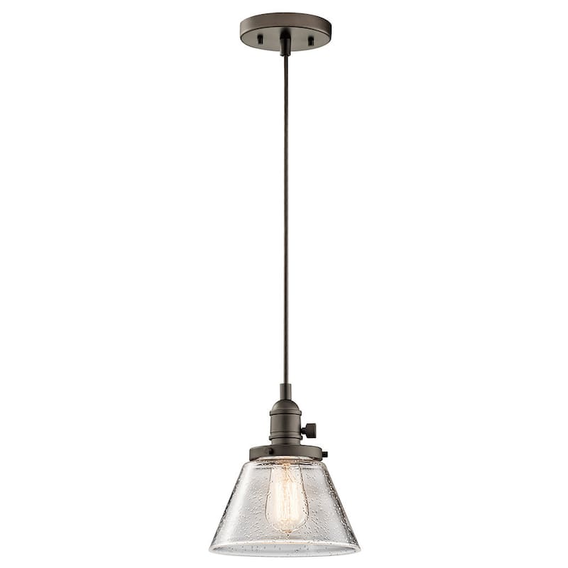 Kichler Lighting Avery 1-light Bronze Flared Glass Mini Pendant