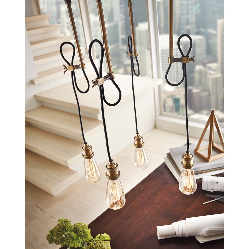 Kichler Lighting Rumer Collection 4-light Natural Brass Mini Chandelier - Chandeliers For Bedrooms by Overstock.com