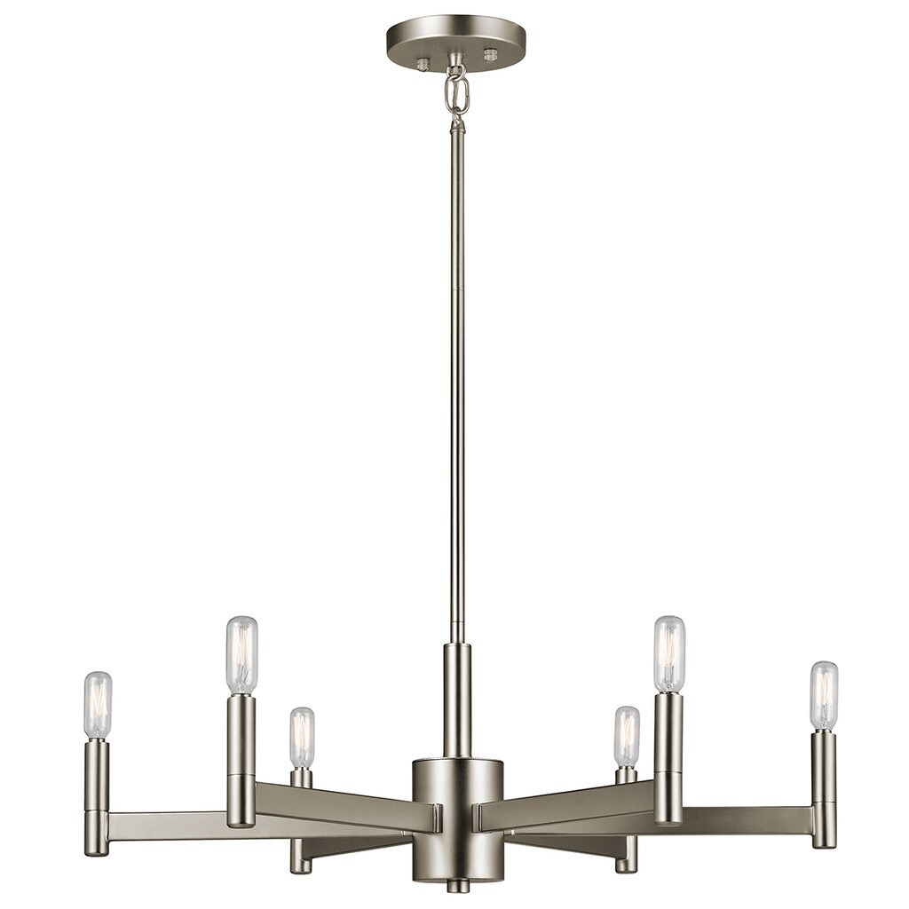 Kichler Lighting Erzo Collection 6-light Satin Nickel Chandelier - Chandeliers For Bedrooms by Overstock.com