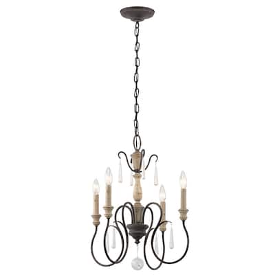 Kichler Lighting Kimblewick Collection 4-light Weathered Zinc Chandelier