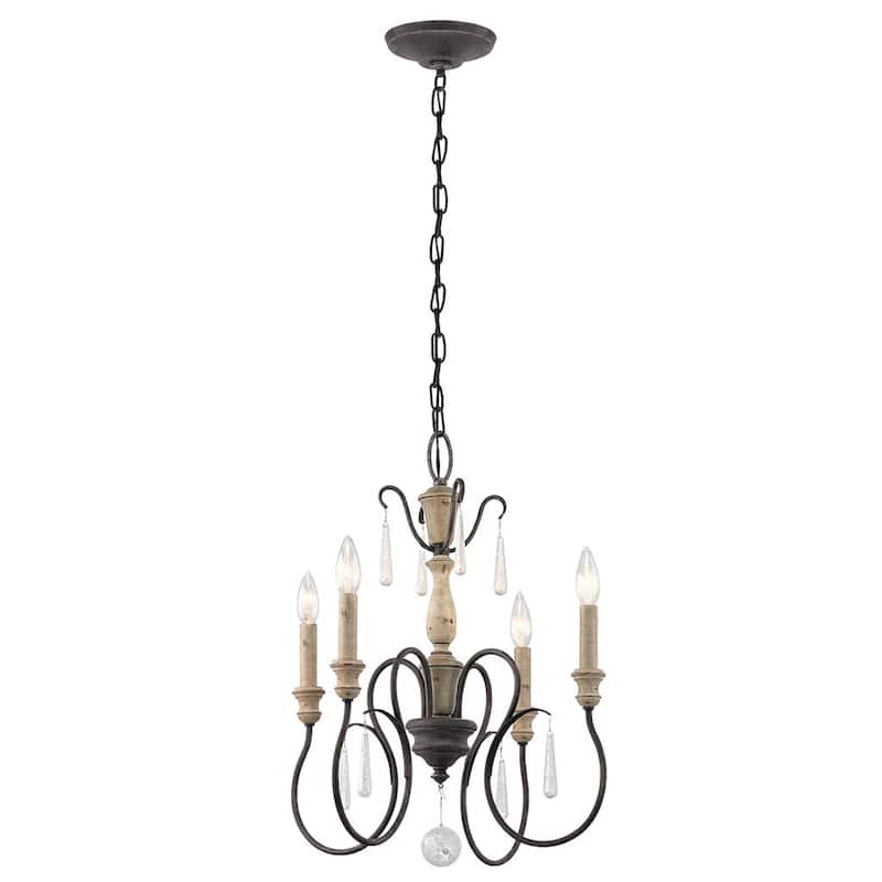 Kichler Lighting Kimblewick Collection 4-light Weathered Zinc Chandelier