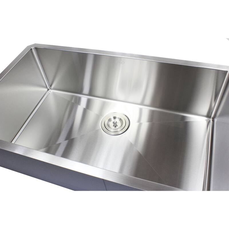 36-inch Stainless Steel Single Bowl 15mm Radius Undermount Kitchen Sink with Accessories