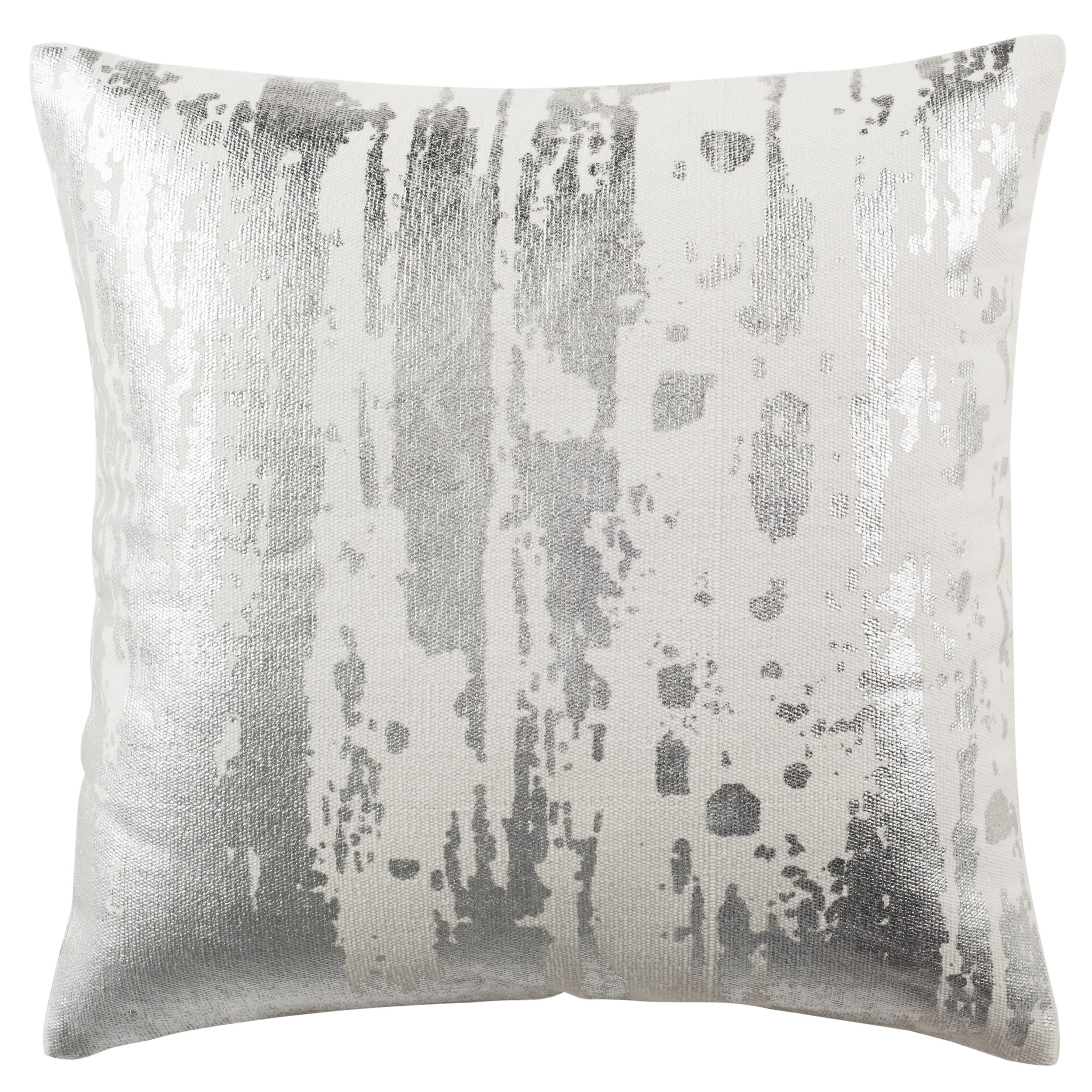 Safavieh 20 Inch Metallic Splatter White Decorative Pillow