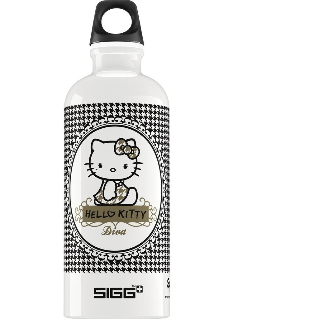 Sigg Hello Kitty Diva White and Black Aluminum Water Bottle