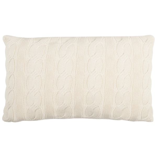 Shop Safavieh 20 Inch Sweater Knit Natural Decorative Pillow On