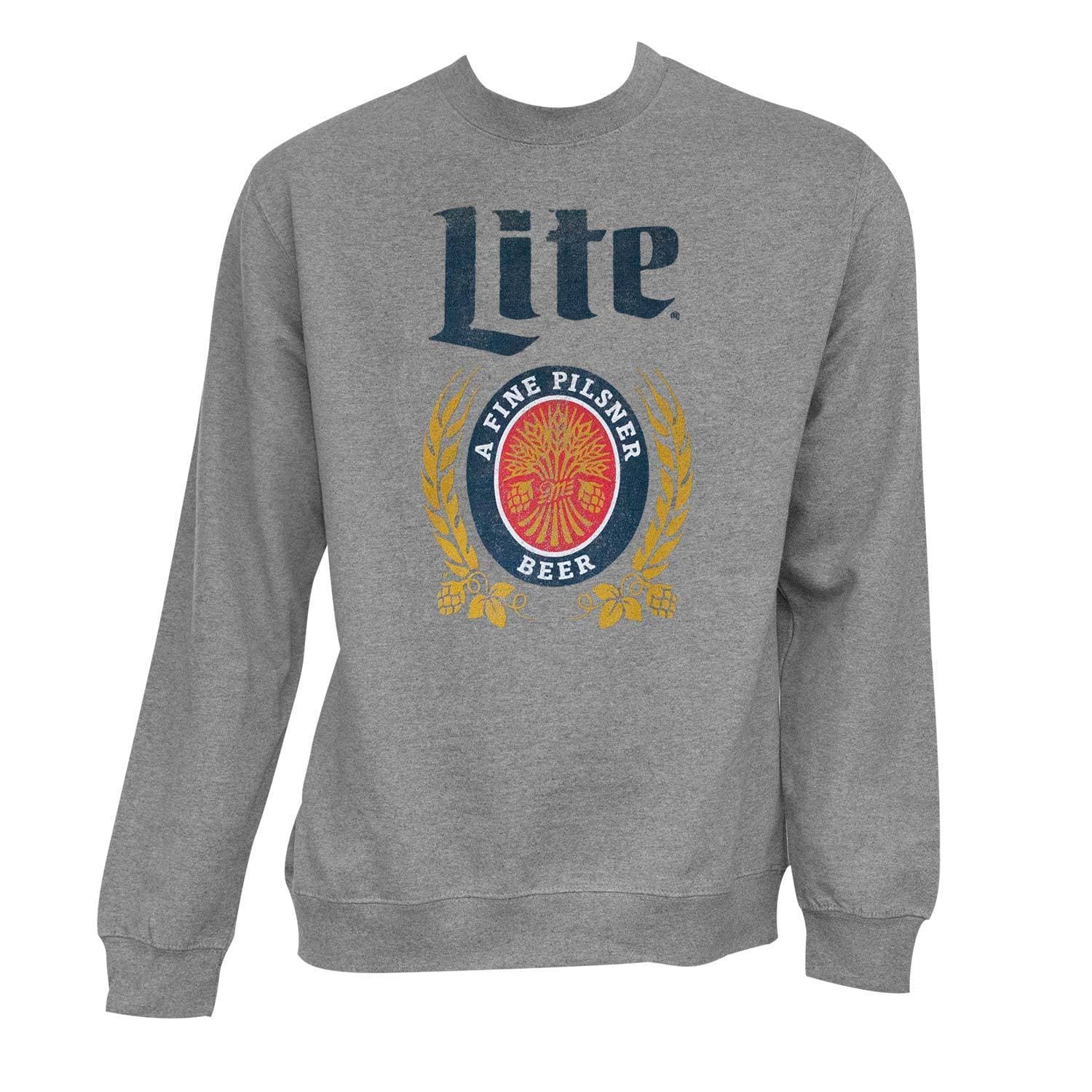 Shop Miller Lite Grey Polyester Crewneck Sweatshirt Overstock 13784805 X Large