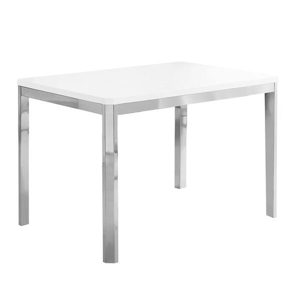 White Glossy And Chrome Metal 32 Inches X 48 White Glossy And Chrome Metal 32 Inches X 48