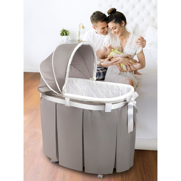 Badger Basket 'Wishes' Oval Bassinet Full-Length Skirt