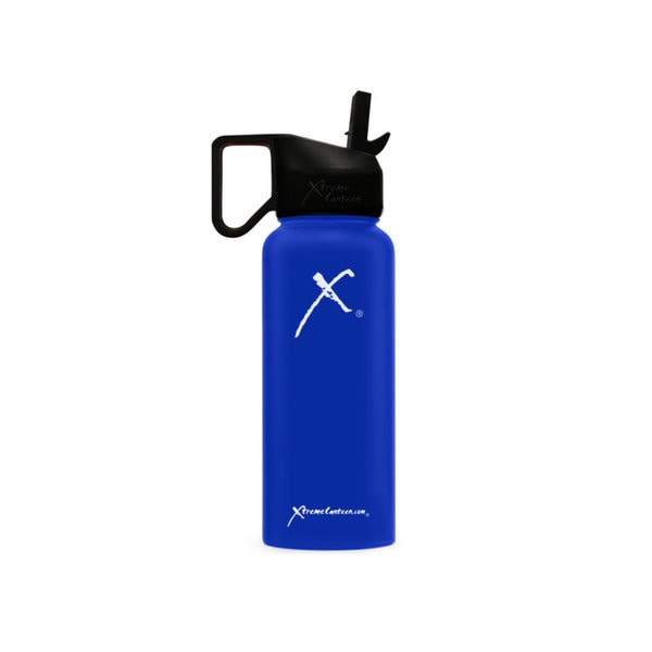 Double-Walled, Vacuum-Insulated, Stainless Steel Water Bottle w/ Straw Lid