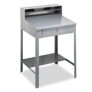 Tennsco Open Steel Shop Desk, 34-1/2w x 29d x 53-3/4h, Medium Grey ...