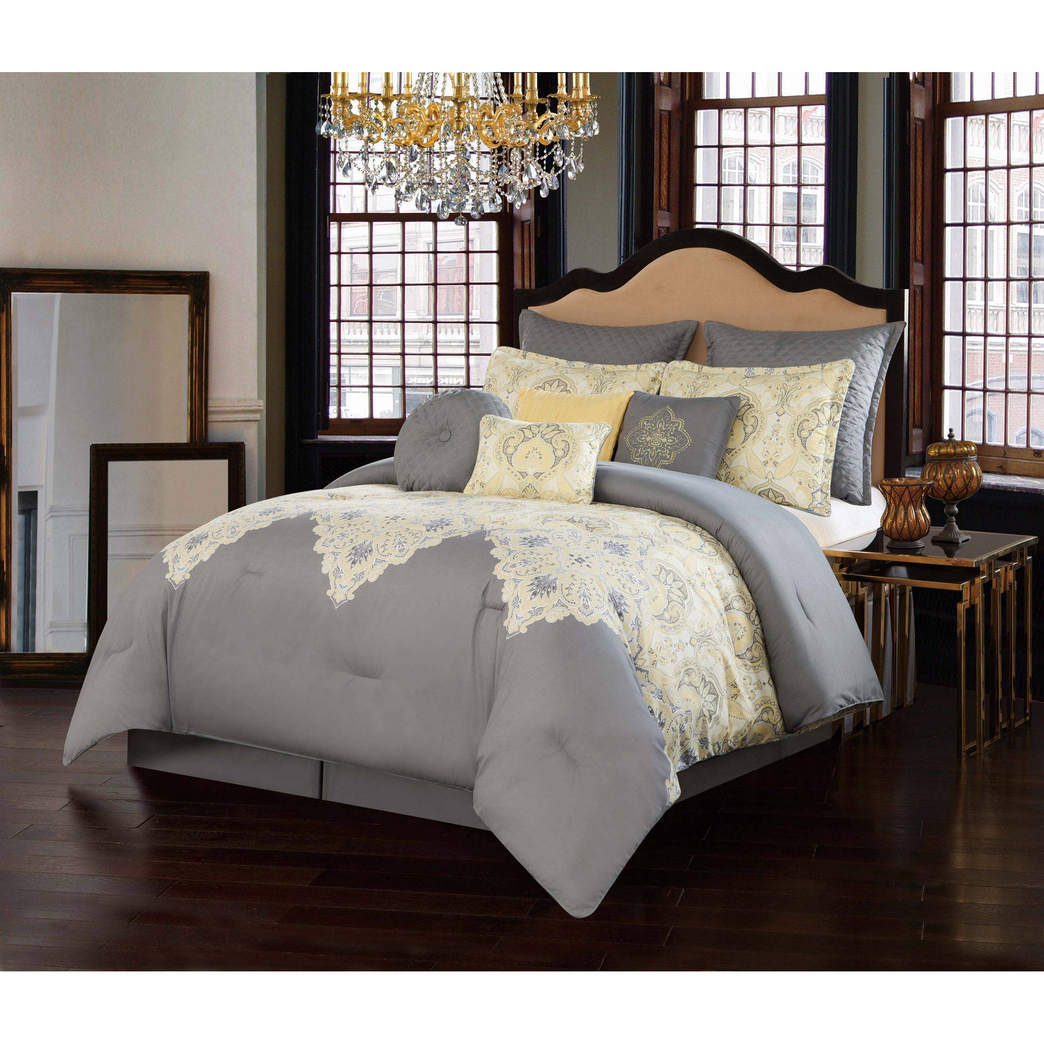 Shop Style 212 Milania Grey 10 Piece Comforter Set Overstock