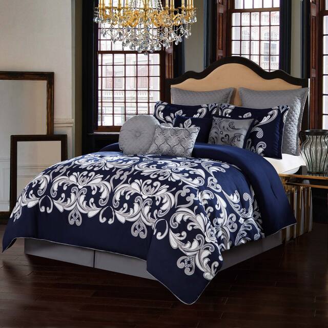 Style 212 Dolce Navy 10 Piece Comforter Set On Sale Overstock
