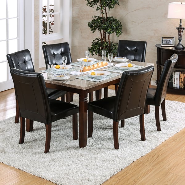 Shop Black Friday Deals On Furniture Of America Jald Modern Cherry Solid Wood 5 Piece Dining Set On Sale Overstock 13788736