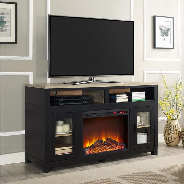 Shop Ameriwood Home Carver Electric Fireplace Tv Stand For Tvs Up