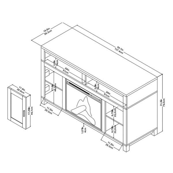 Ameriwood Home Carver Electric Fireplace TV Stand for TVs up to 60