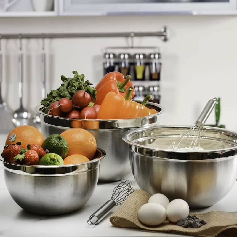 YBM Home Deep Professional Heavy Duty Quality Stainless Steel Mixing Bowls (Set of 4)
