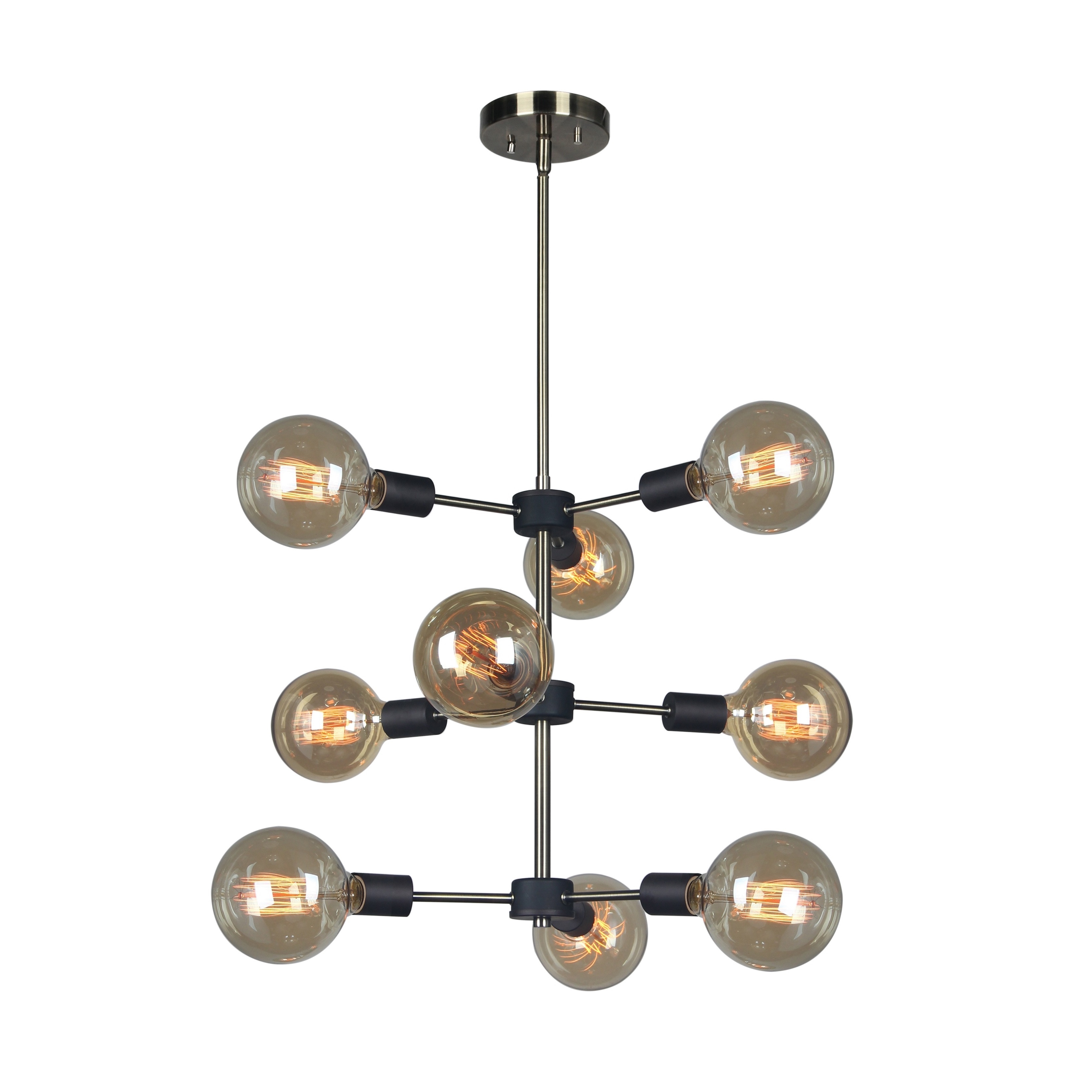 Woodbridge Lighting Bronze Stainless Steel 9-light Foyer/Chandelier with Bulb (G125 Bulb) - Chandeliers For Bedrooms by Overstock.com